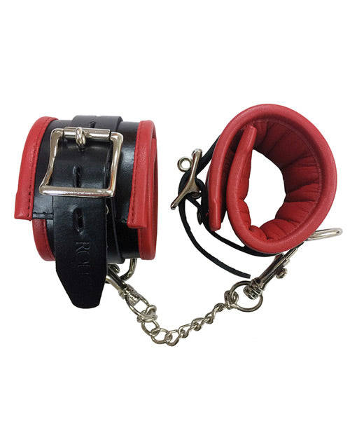 Rouge Padded Leather Wrist Cuffs