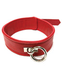 Rouge Plain Leather Collar