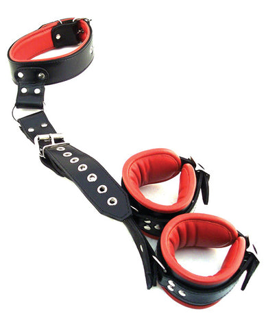 Rouge Neck To Wrist Restraint - Black-red