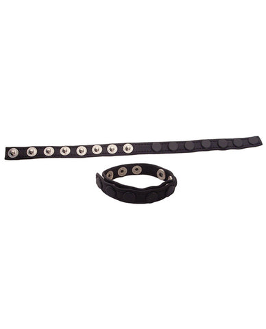 Rouge Single Multi Snap Strap Cockring - Black