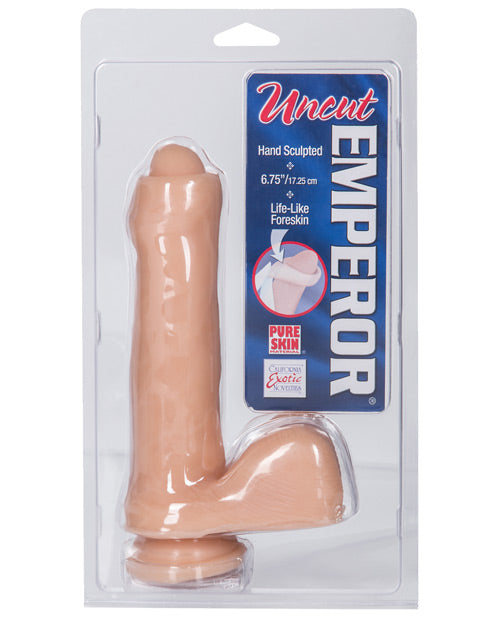 Uncut Emperor Soft Dong W-suction Cup - Ivory