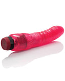 Hot Pinks Curved Jelly Vibrating Dildo