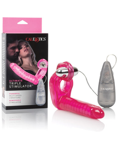 The Ultimate Triple Stimulator Flexible Dong W-cock Ring