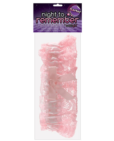 Night To Remember Garter - White-pink By Sassigirl