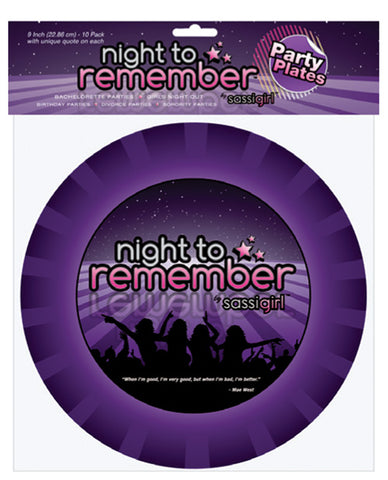 Night To Remember 9" Paper Plates - Pack Of 8 By Sassigirl