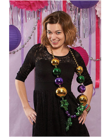 Jumbo Mardi Gras Beads W-mask - By Sassigirl