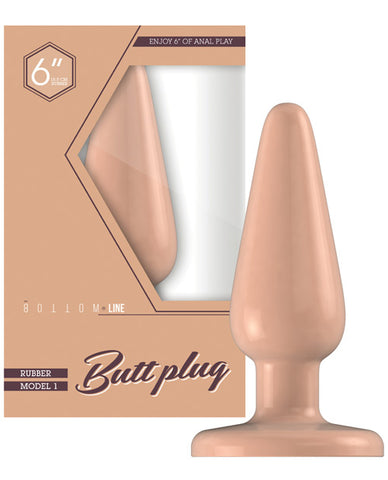 Shots Bottom Line Buttplug 6" Rubber Model 1 - Flesh