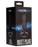 Shots Electroshock Vibrating Butt Plug - Black