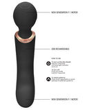 Shots Elegance Double Ended Rechargeable Dual Motor Vibrator-massager - Black