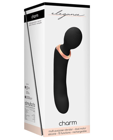 Shots Elegance Double Ended Rechargeable Dual Motor Vibrator-massager - Black