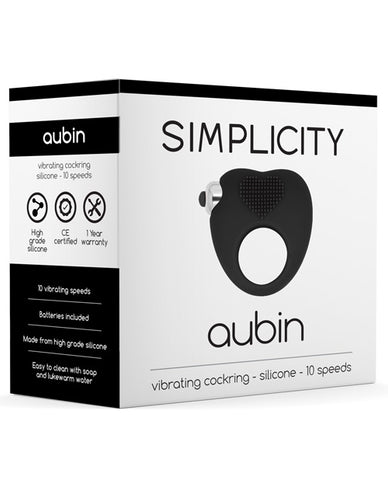 Shots Simplicity Aubin Vibrating Cockring - 10 Speed Black