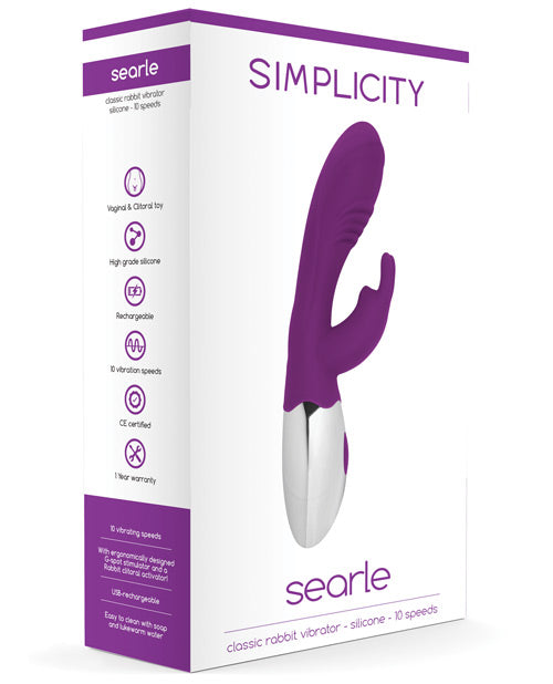 Shots Simplicity Searle Rechargeable Classic Rabbit Vibrator - 10 Speed