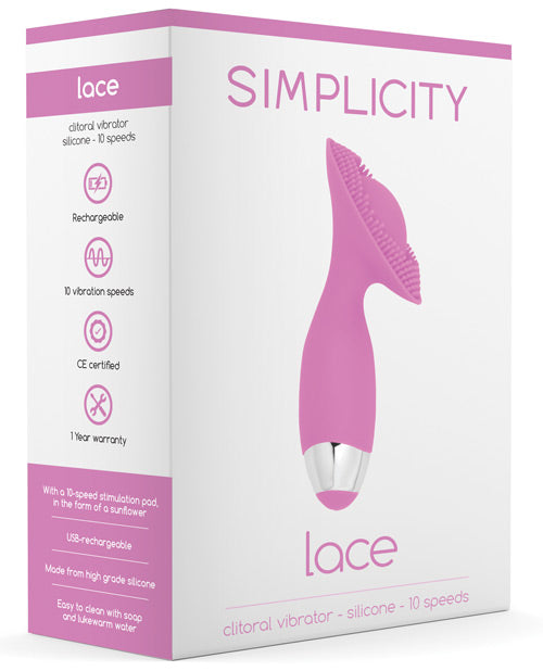 Shots Simplicity Lace Rechargeable Clitoral Vibrator - 10 Speed