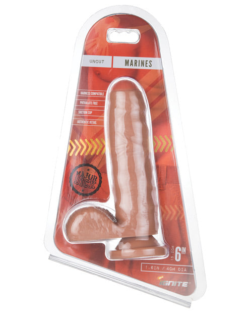 Major Dick Uncut W/balls & Suction Cup Marines -