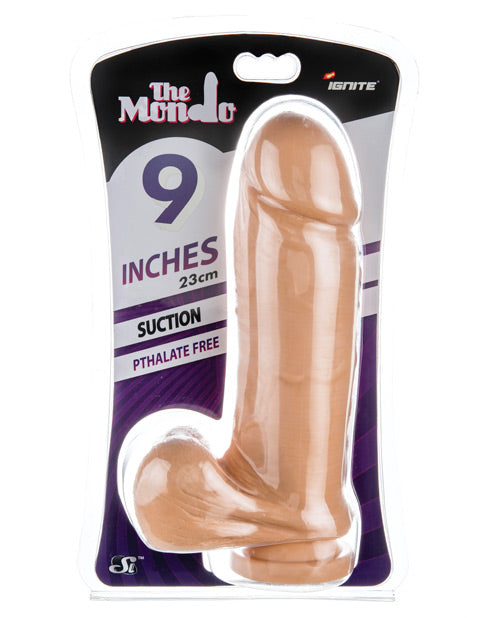 Ignite 9" Cock W-balls & Suction Cups Thick - Vanilla