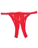 Scalloped Embroidery Crotchless Panty O/s