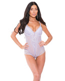 Sheer Teddy W-underwire Padded Cups Lace Lilac 2x