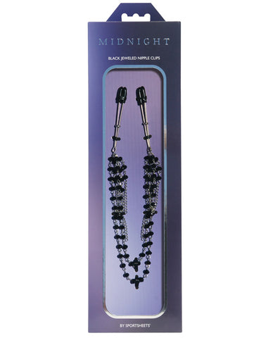 Sincerely Black Jeweled Nipple Clips