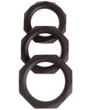 Malesation Diamond Silicone Cock Ring Set - Pack Of 3