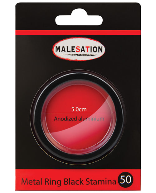 Malesation Nickel Free Metal Ring Black Stamina