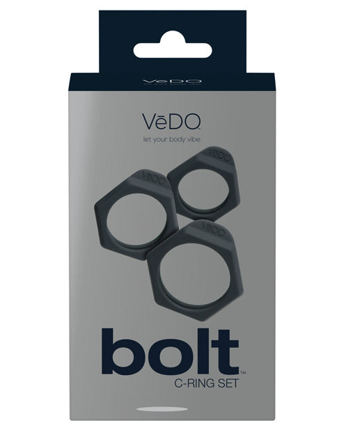 Vedo Bolt C Ring Set - Just Black Pack Of 3