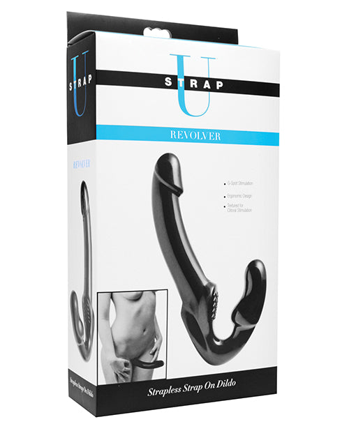 Revolver Strapless Strap On G Spot Dildo - Black