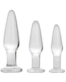 Prisms Erotic Glass Dosha 3pc Glass Anal Plug Kit