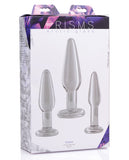 Prisms Erotic Glass Dosha 3pc Glass Anal Plug Kit