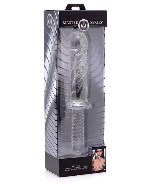 Master Series Brutus Glass Dildo Thruster - Clear