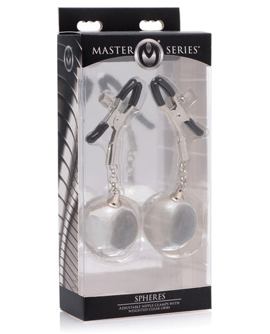 Master Series Spheres Adjustable Nipple Clamps & Weighted Clear Orbs