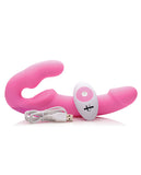 Strap U Vibrating Strapless Silicone Strap On W-remote Control - Pink