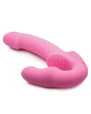 Strap U Vibrating Strapless Silicone Strap On W-remote Control - Pink