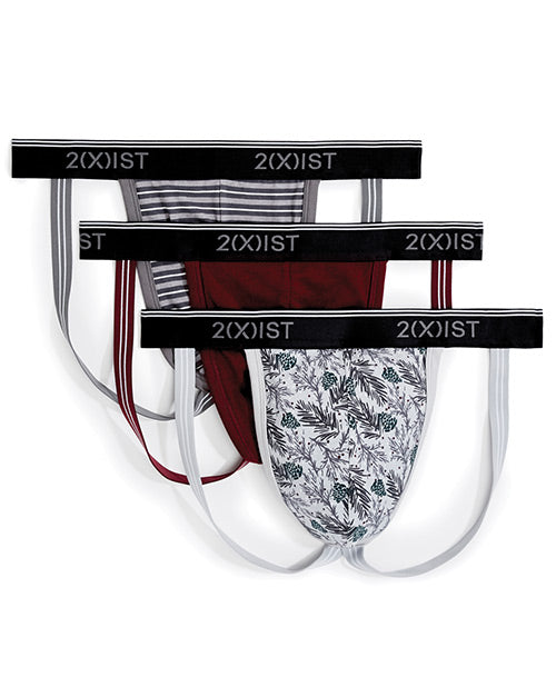 2xist Seasonal 3 Pk Jock Strap Cloud Grey/tawny Port/lead