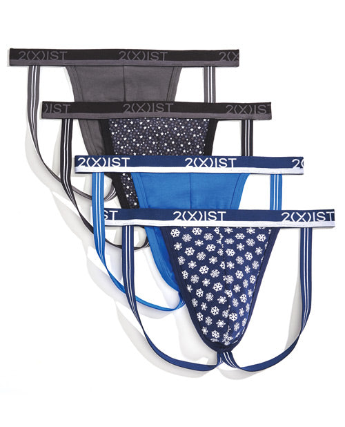 2xist Seasonal 4 Pk Jock Strap Assorted Colors